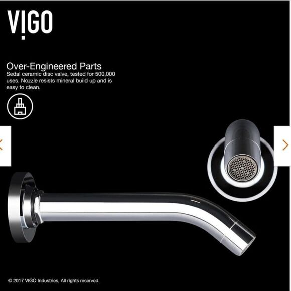 NEW * VIGO VG05001CH Olus Single-Handle Wall Mount Bathroom Faucet in Chrome - Picture 5 of 16